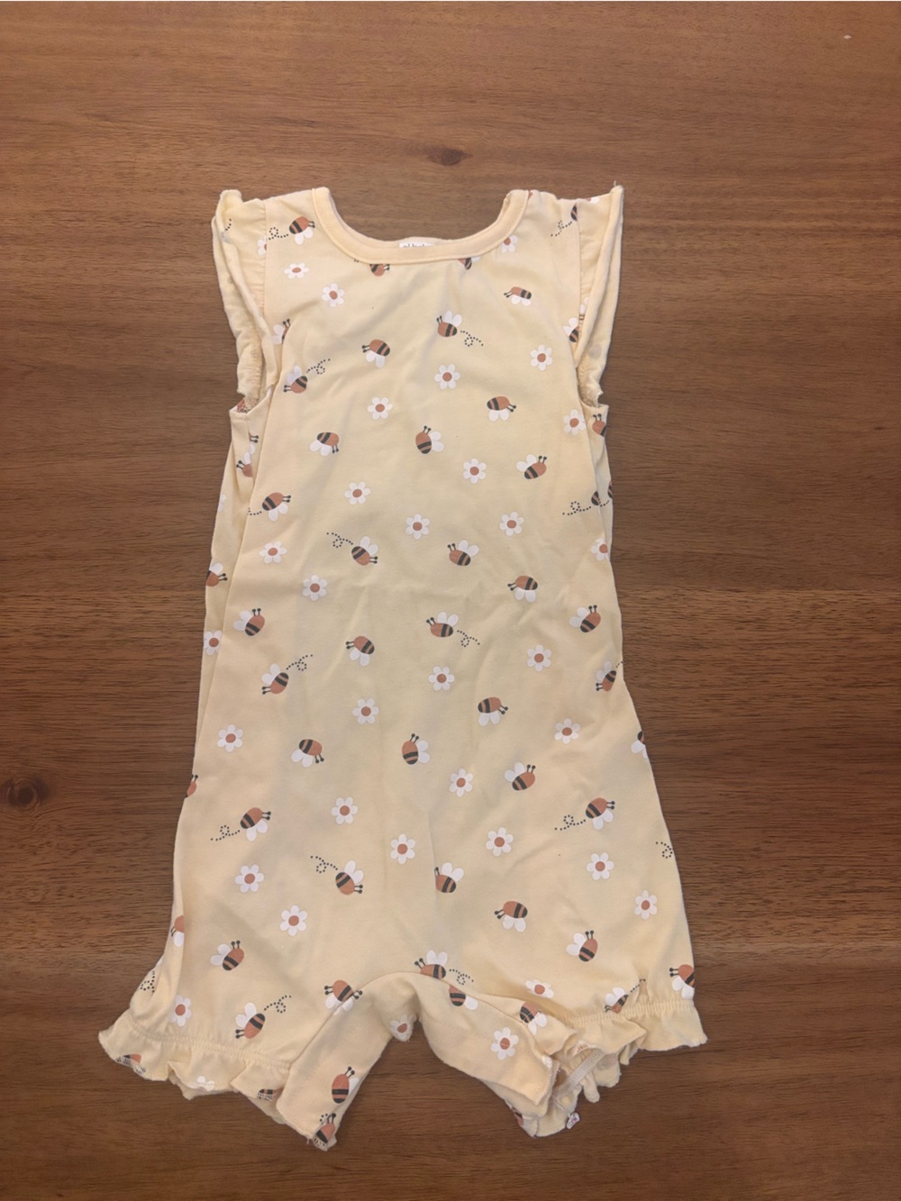Petit Lem Baby | Yellow Bee-Print Toddler Cotton Romper | 24M